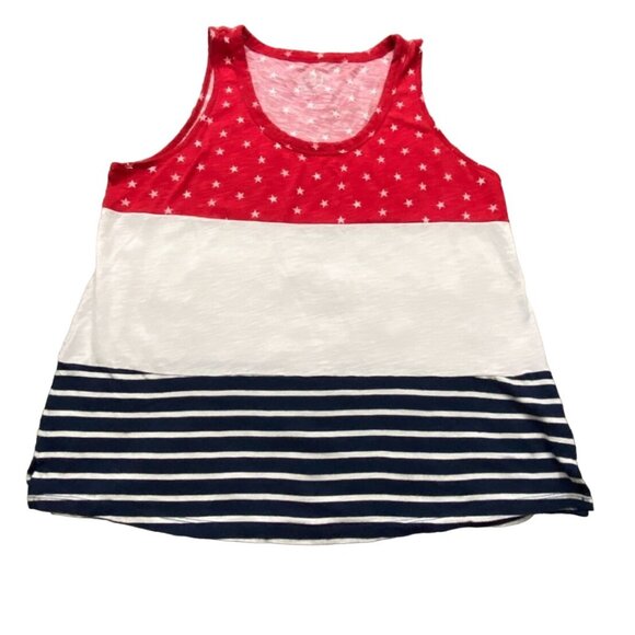 Maurices 24/7 Womens Red/White/Blue 'America' Tank Top-Size Large-GUC - Picture 1 of 5